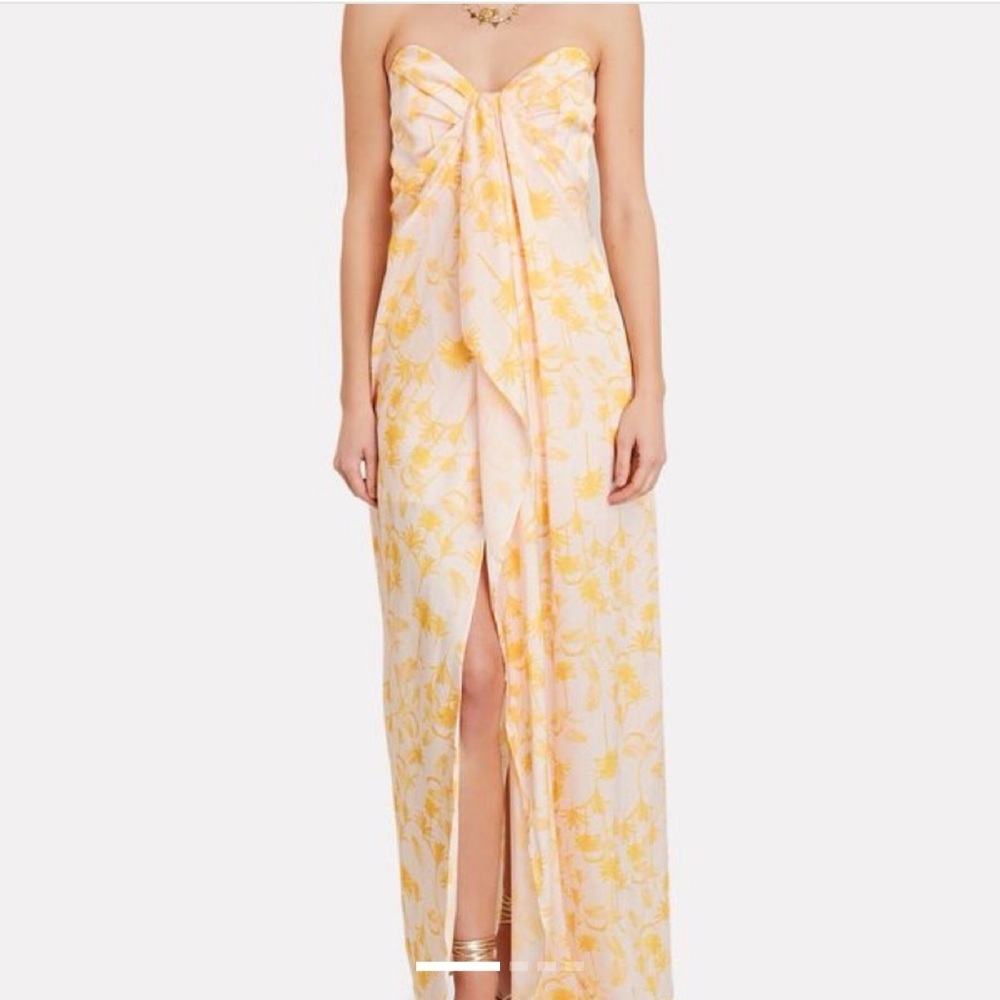SIGNIFICANT OTHER  Leona Tropical Print Strapless Dress